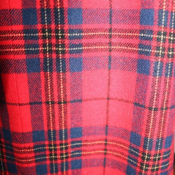 Pendleton Red Leslie Tartan Plaid 100% Wool Skirt pleated skirt Sz 8 - Picture 8 of 14
